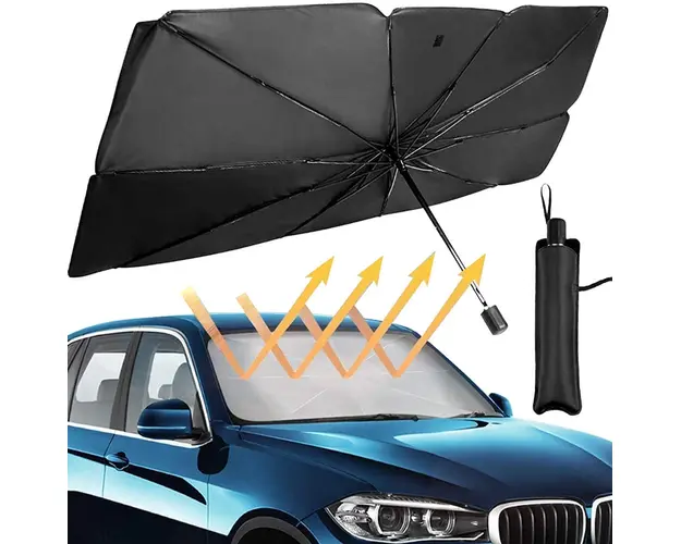 Parasolar pliabil tip umbrela pentru parbrizul masinii