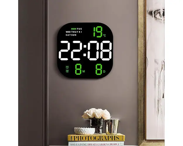 Ceas digital de birou sau perete cu telecomanda cu afisaj LED temperatura si alarma