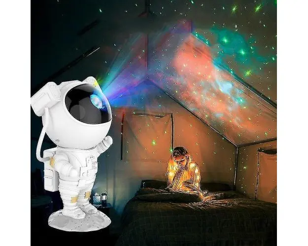 Proiector In Forma de Astronaut, Permite Proiectarea Stelelor sau Galaxiilor, Alb