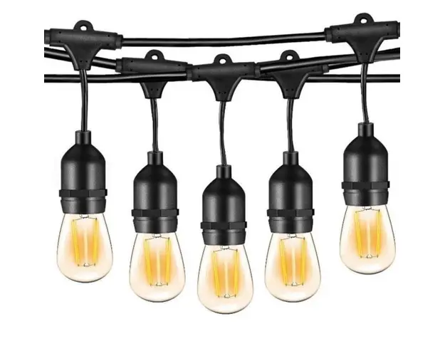Ghirlanda solara cu 10 becuri Led Filament incluse, 2W, 3000K, IP65 lumina calda
