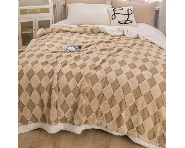 Patura Cocolino cu Blanita de Iepure si Catifea Teddy, 200x230cm, cu blanita pe spate