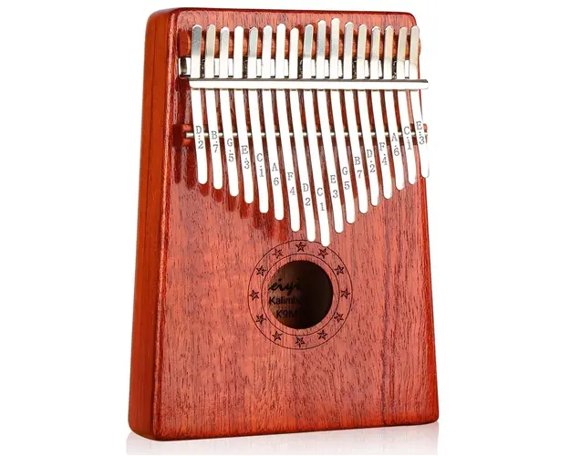 Instrument muzical din lemn cu incinta si 17 note, Kalimba, mini-pian