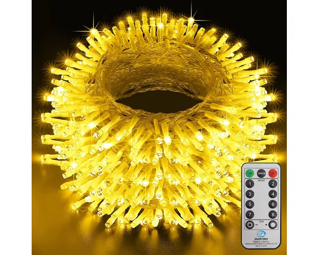 Instalatie de Craciun cu telecomanda, tip liniara, pentru exterior, 1000 led-uri, 100m, diverse culori, IP44