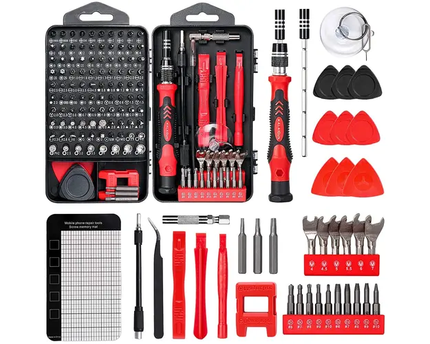 Set trusa surubelnita precizie cu 138 piese, biti otel, maner ergonomic