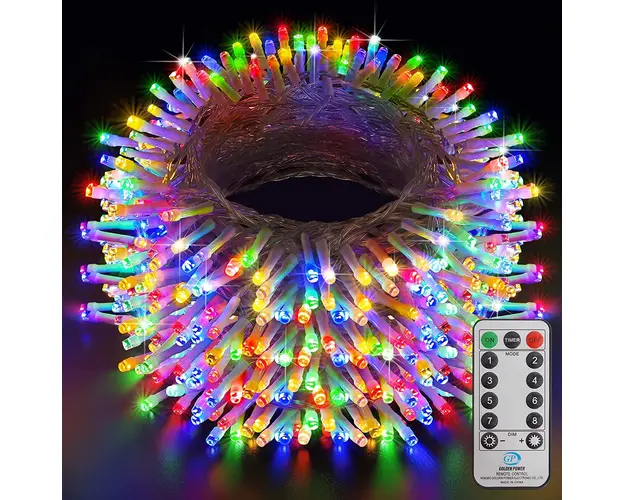 Instalatie de Craciun cu telecomanda, tip liniara, pentru exterior, 1000 led-uri, 100m, diverse culori, IP44