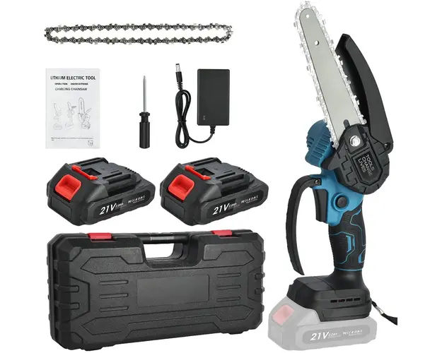 Mini fierastrau electric fara fir, cu lant 6 inch si 2 acumulatori 2000mah, 24V