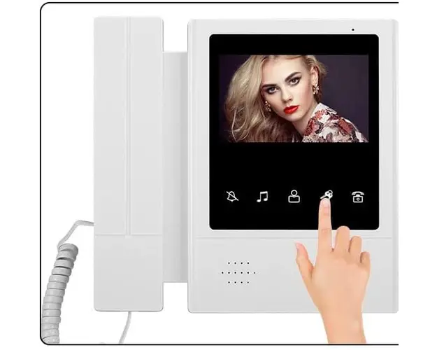 Sistem Video Interfon 4.3", sonerie video cu Ecran Color TFT si Camera cu Viziune Nocturna IR, 1 Monitor + 1 Camera Rezistenta la Apa