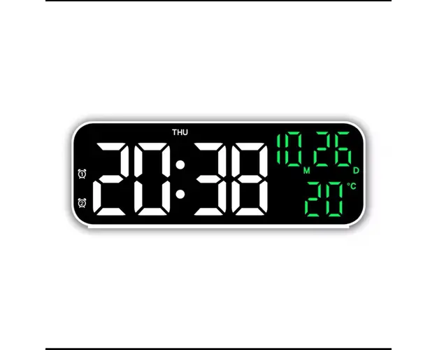 Ceas digital de perete cu afisaj LED, afisare temperatura si data, mod de noapte, ceas de masa, ceas electronic cu LED, 12H, 24H.