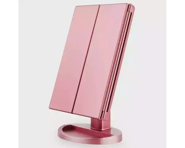 Oglinda cosmetica LED extensibila, buton tactil
