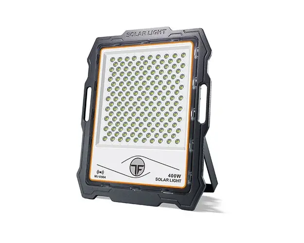 Proiector LED cu panou solar si senzor miscare, 100W-600W, 82-324 LED-uri, lumina alba, telecomanda