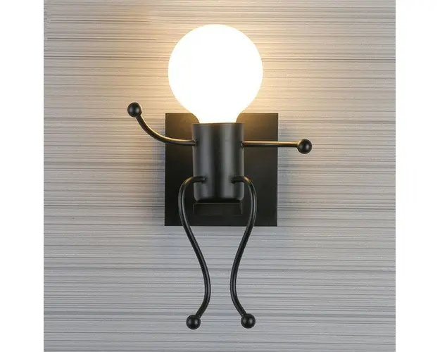 RESIGILAT - Lampa metalica retro industriala tip humanoid, soclu E27, diverse modele