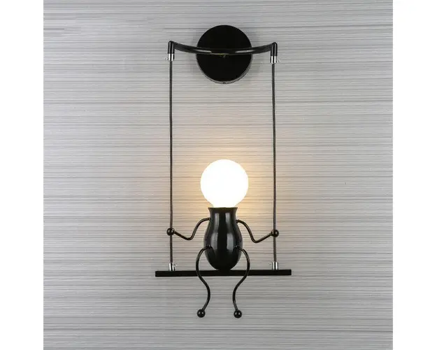 RESIGILAT - Lampa metalica retro industriala tip humanoid, soclu E27, diverse modele