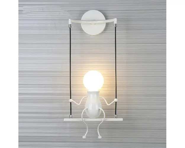 RESIGILAT - Lampa metalica retro industriala tip humanoid, soclu E27, diverse modele