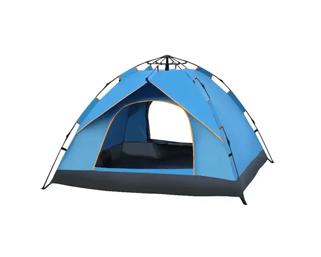 Cort camping 3-4 persoane cu deschidere automata pop-up, impermeabil, protectie UV, 2 usi