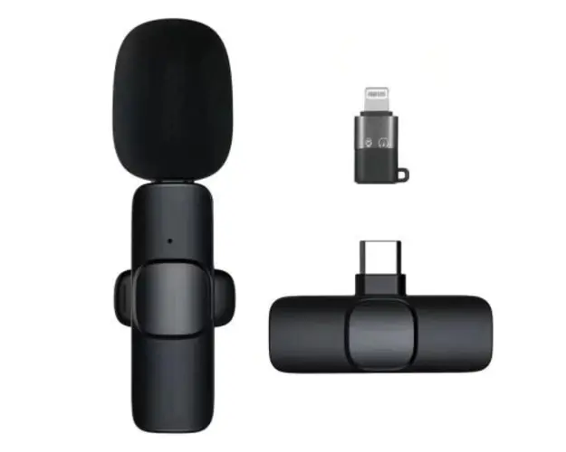 Microfon wireless K8 tip lavaliera, conector USB tip C/iPhone