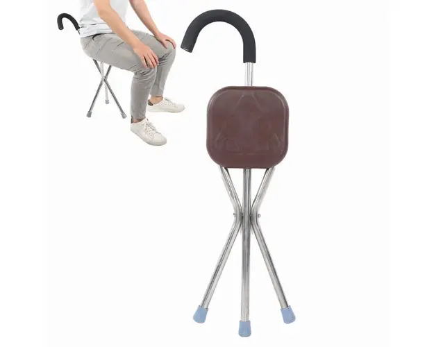Scaun pliabil cu baston, inaltime 82 cm, maxim 100 kg