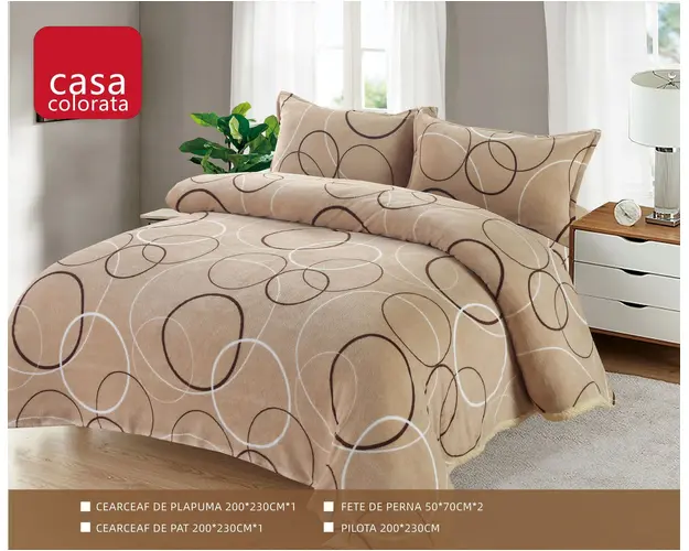 Set Pilota Cocolino groasa cu blanita, 3 Piese, 200x230 cm, 4 Kg