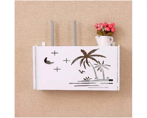 Suport router wireless pentru mascare fire si echipament WIFI, alb