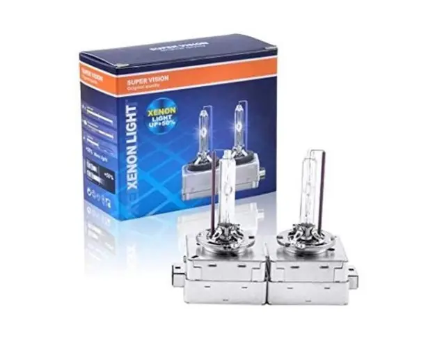Set 2 becuri Xenon D1S White auto pentru far, suport metalic, 35W, 6000K