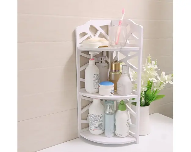 Etajera de colt decorativa cu 4 polite, 80x30 cm