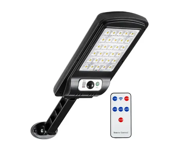 Lampa solara LED de perete exterior cu senzor de miscare si telecomanda