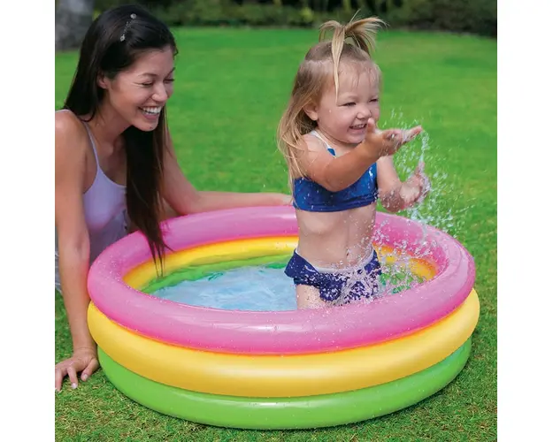 Piscina gonflabila pentru copii cu baza moale, Intex
