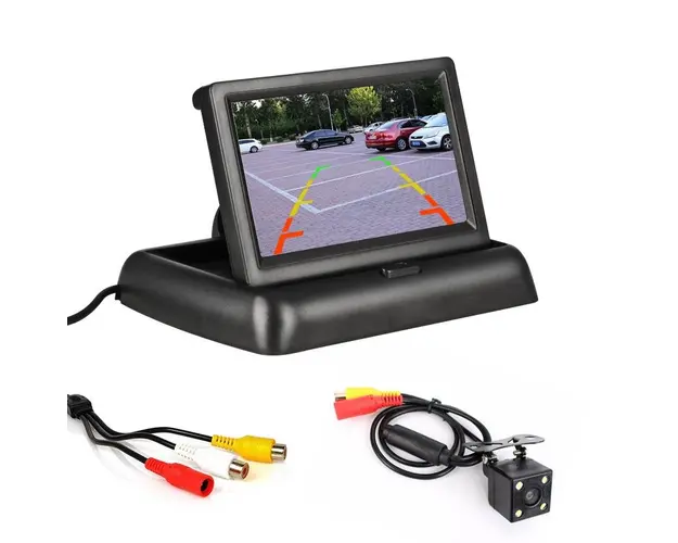 Set camera auto video marsarier cu 4 LED si monitor LCD pliabil de 4.3 inch