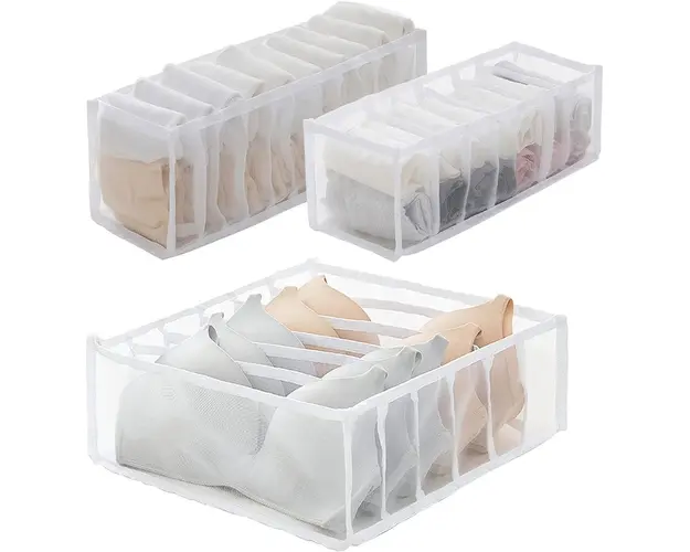 Set 3 piese organizatoare lenjerie intima pentru sertar
