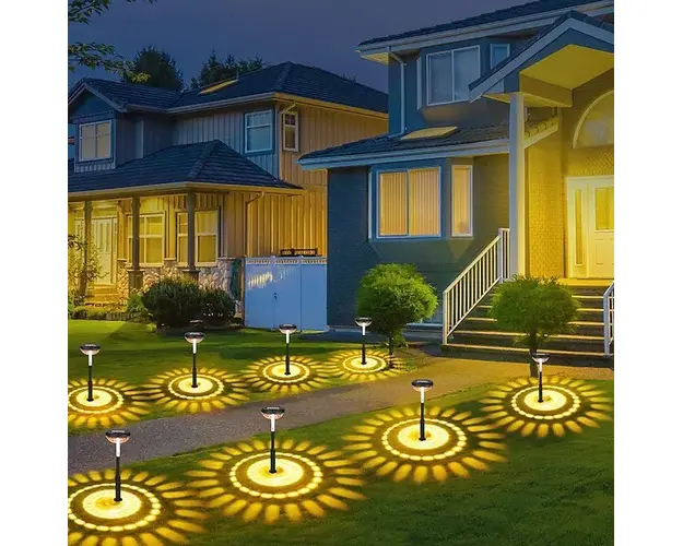 Set 2 lampi solare Led RGB pentru gradina cu doua moduri de lumina