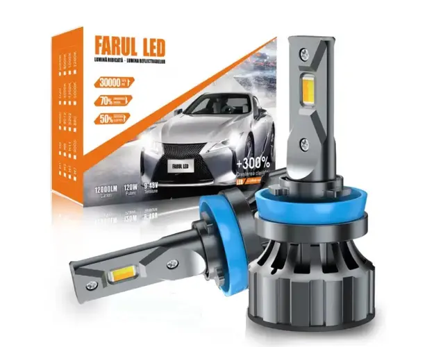 Set 2 becuri led tip soclu H11 model V20 120w cu CANBUS 12.000 lumeni