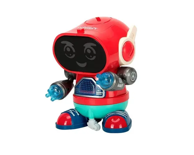 Jucarie interactiva, Robotul zambaret, functie sunete si lumini, multicolor, 15 cm