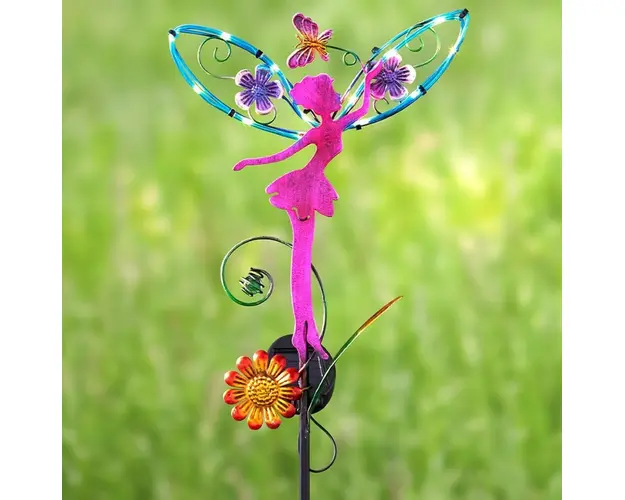 Decoratiune solara pentru gradina Fairy Wings 85 cm