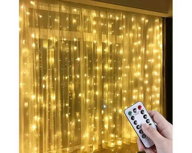 Instalatie tip perdea cu fir de cupru si telecomanda pentru interior