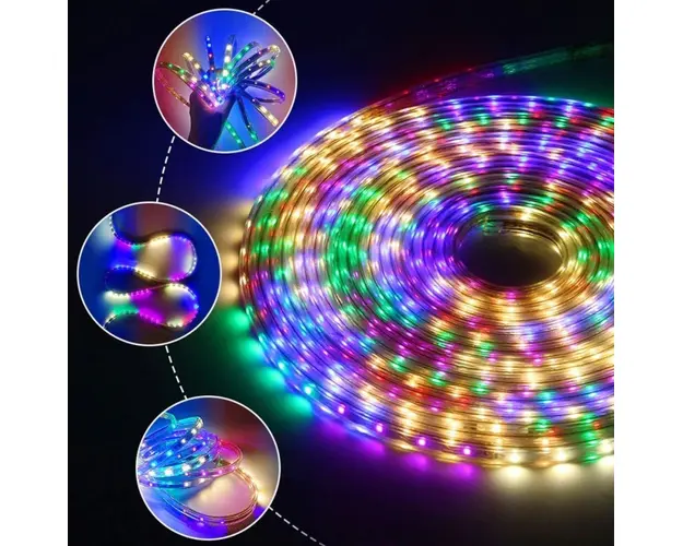 Furtun LED tip banda, SMD, exterior, flexibil, 10m, multicolor