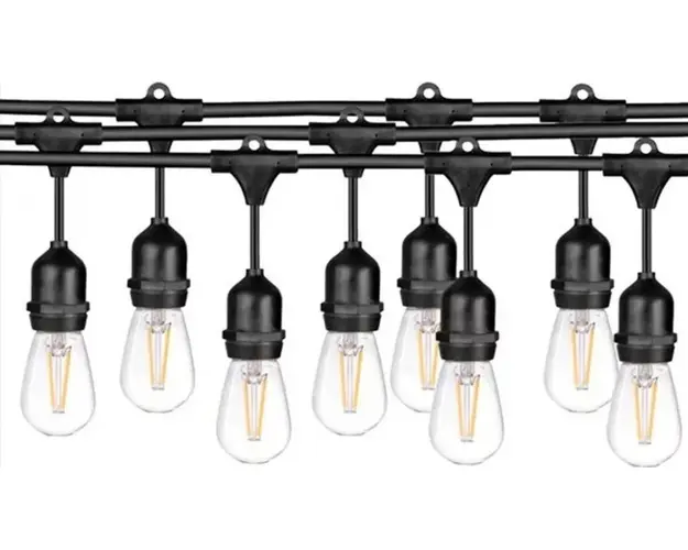 Ghirlanda solara cu 10 becuri Led Filament incluse, 2W, 3000K, IP65 lumina calda