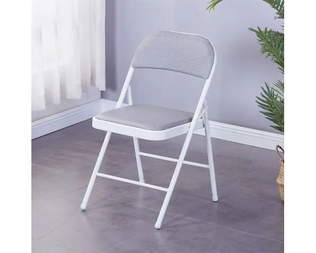 Scaun pliabil tapitat piele ecologica/material textil, cadru metalic 42x42x78 cm