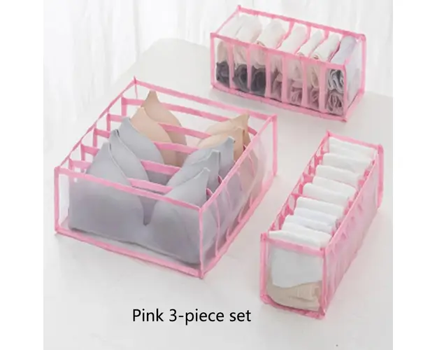 Set 3 piese organizatoare lenjerie intima pentru sertar