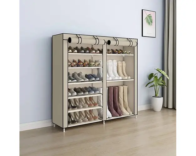 Dulap dublu textil pentru incaltaminte, 118 x 30 x 120 cm