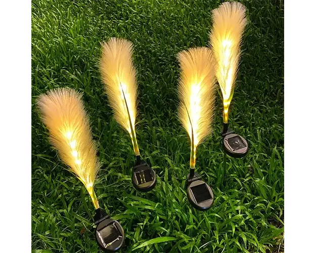 Set 2 lampi solare tip stuf de pampas pentru gradina