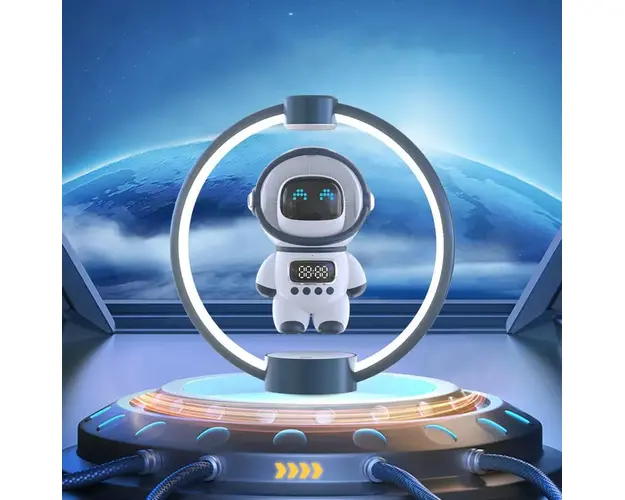 Difuzor in forma de astronaut care leviteaza, Bluetooth, ceas si alarma