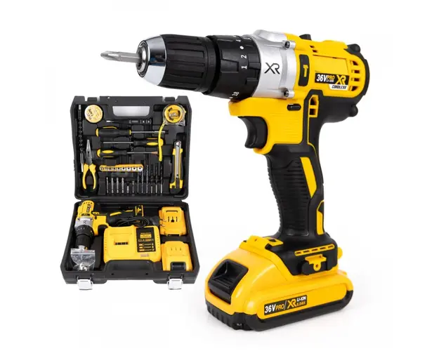 Trusa Bormasina 36V cu 2 acumulatori si incarcator + Accesorii