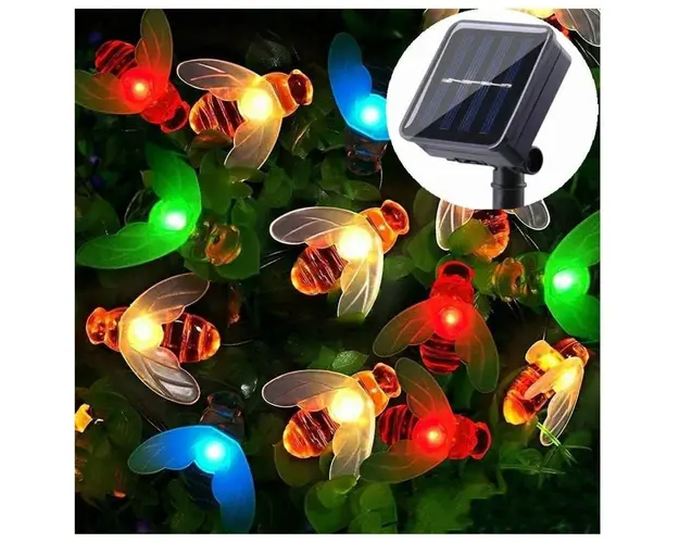 Instalatie solara cu 20 albinute LED, interior-exterior, senzor miscare