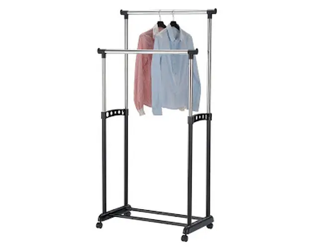 Suport metalic mobil dublu pentru imbracaminte - inaltime 160 cm