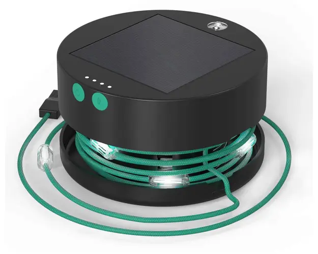 Ghirlanda solara pentru camping cu 10 beculete led, lanterna si functie de baterie externa