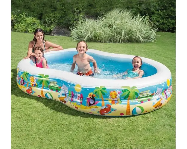 Piscina gonflabila Intex, 260x160x46 cm, 2 inele, Swim Center Seashore
