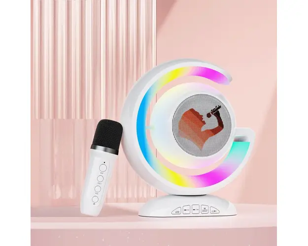 Player de muzica Bluetooth KTV, Difuzor cu 1 microfon Wireless, Karaoke
