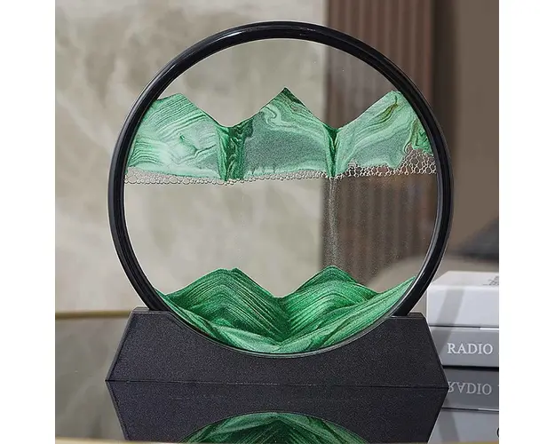 Lampa decorativa tip clepsidra, nisipuri miscatoare, Moving Sand Art