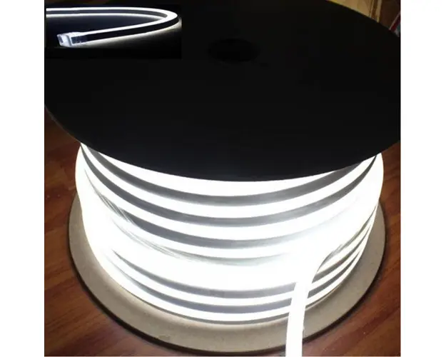 Furtun 100m Banda LED Neon tip Rola, Flexibil, Alb rece/Alb cald