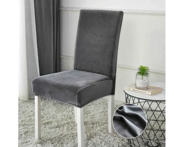 Set 6 huse universale, elastice, pentru scaun, din catifea