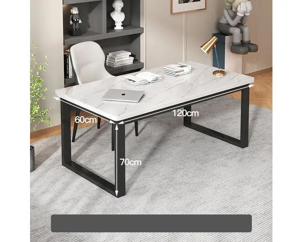 Birou dreptunghiular minimalist nordic, blat MDF, picioare metalice